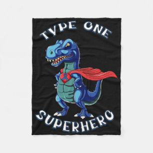 Type One Warrior Diabetic Boy Diabetes Awareness M Fleece Blanket