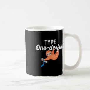 Type Onederful Lazy Cute Sloth Type 1 Diabetes Awa Coffee Mug