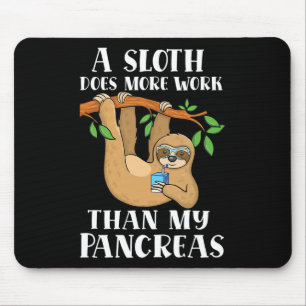 Type Onederful Lazy Cute Sloth Type 1 Diabetes Awa Mouse Pad