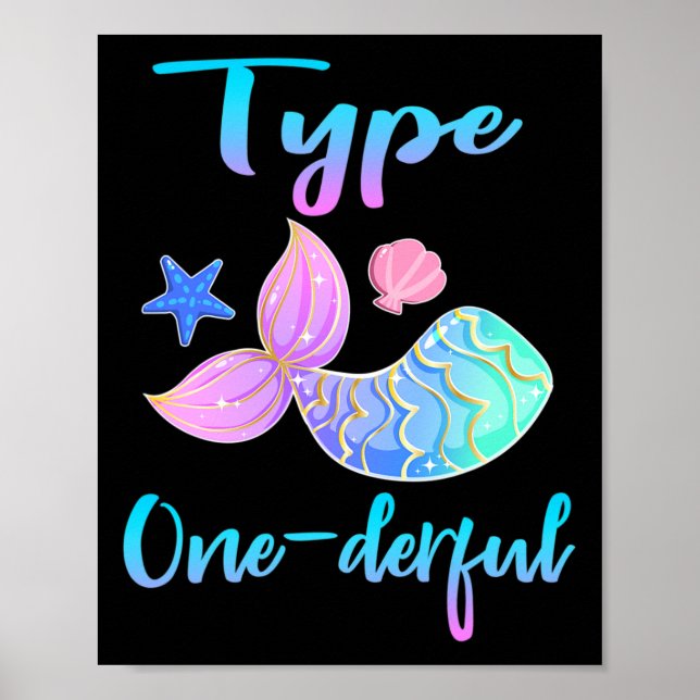 Type Onederful Type 1 Diabetes Awareness Clothes  Poster (Front)