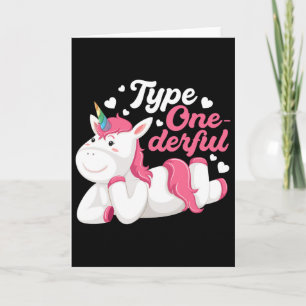Type Onederful Unicorn Diabetes Awareness Diabetic Card