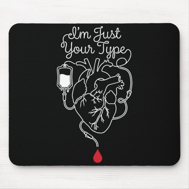 Type Phlebotomist Phlebotomy Blood Nurse RN Mouse Pad (Front)