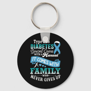 Type Two Diabetes For Family Blue Ribbon Diabetic  Key Ring