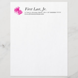 Type Writing Machine - Magenta Writer typewriter Customized Letterhead