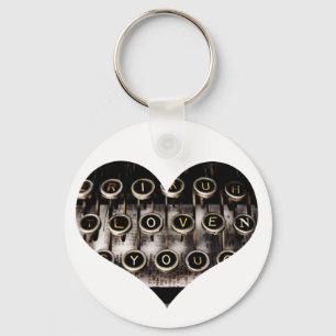 Typed Heart Key Ring