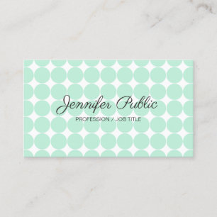 Typed Template Elegant Mint Green White Modern Bus Business Card