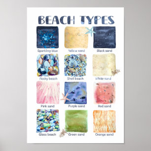 Types of Beaches Educational  Poster