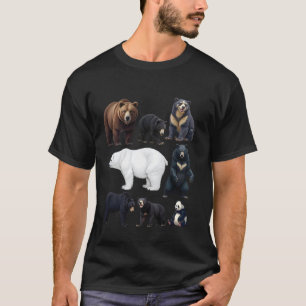 Types of Bears Wildlife Animal Lovers Nature Explo T-Shirt