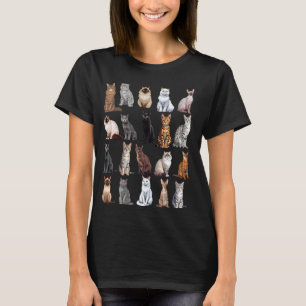 Types of Cats Educational Cat Breeds Chart Guide T-Shirt
