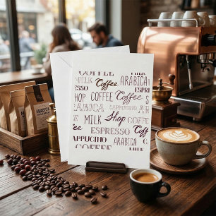 Types Of Coffee Drinks Invitation