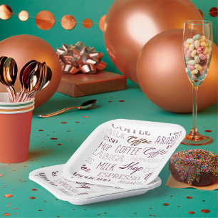 Types Of Coffee Drinks Paper Plate
