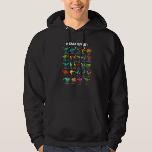 Types Of Dinosaurs Alphabet A Z ABC Dino Identific Hoodie