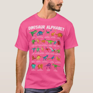 Types Of Dinosaurs Alphabet A-Z Abc Dino Identific T-Shirt