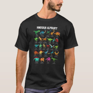 Types Of Dinosaurs Alphabet A Z ABC Dino Identific T-Shirt