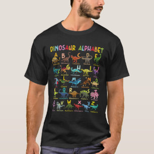 Types Of Dinosaurs Alphabet A-Z ABC Dino Identific T-Shirt