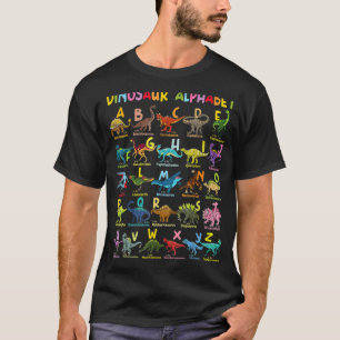 Types Of Dinosaurs Alphabet A Z ABC Dino Identific T-Shirt
