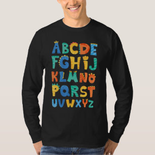 Types Of Dinosaurs Alphabet A Z ABC Dino Identific T-Shirt