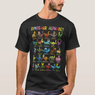 Types Of Dinosaurs Alphabet A Z Pre K Teacher Back T-Shirt