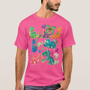 Types Of Dinosaurs Cute Dino Identification Girl B T-Shirt
