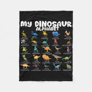 Types Of Dinosaurs My Dinosaur Alphabet Back To Sc Fleece Blanket