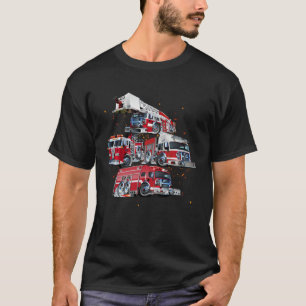 Types of Fire Truck Boy Toddler Kids Firefighter X T-Shirt