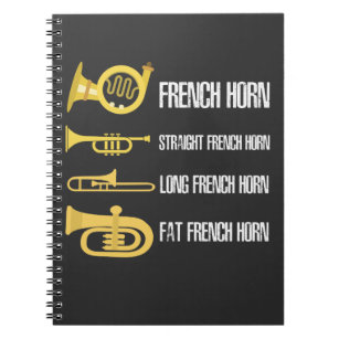 Types Of French Horn Player Brass Player Musician Notebook