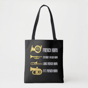 Types Of French Horn Player Brass Player Musician Tote Bag