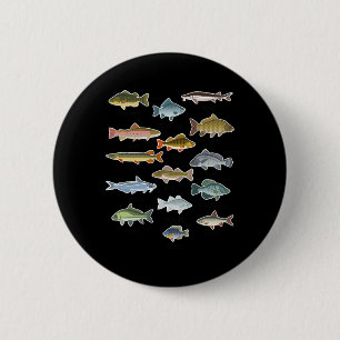 Types Of Freshwater Fish Fishing 6 Cm Round Badge