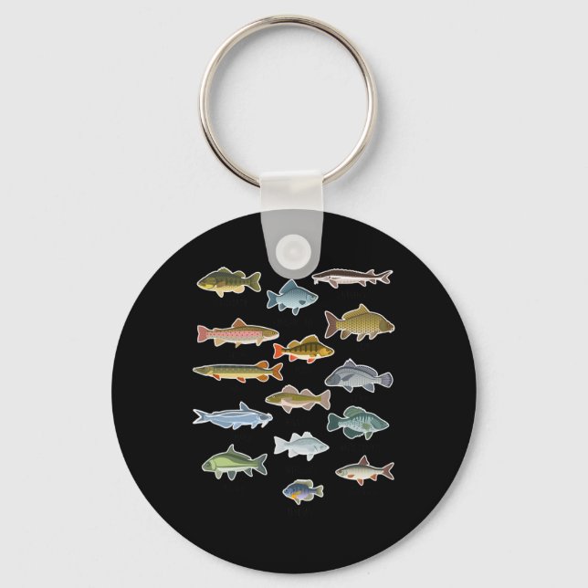 Types Of Freshwater Fish Fishing  Key Ring (Front)