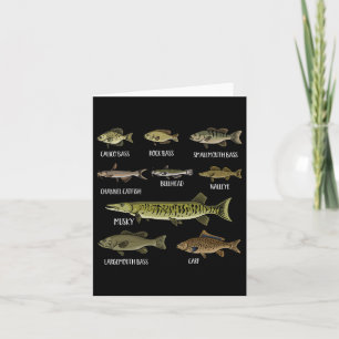 Types Of Freshwater Fish Sorts Species Fishing Card