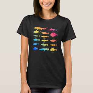 Types Of Freshwater Fish Species Biology Fishing T T-Shirt