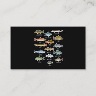 Types Of Freshwater Fish Species Fishing Business Card