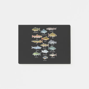 Types Of Freshwater Fish Species Fishing Post-it Notes
