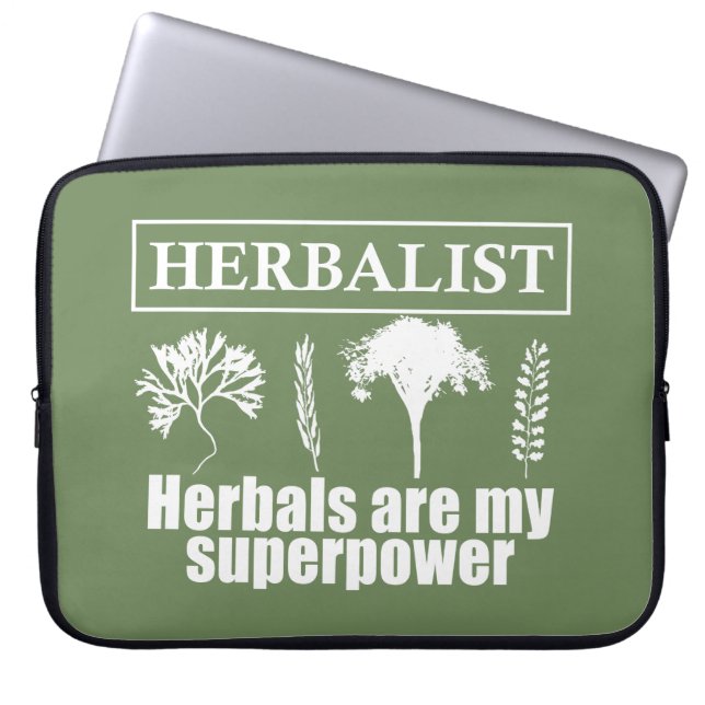 Types of herbals herbalist laptop sleeve (Front)