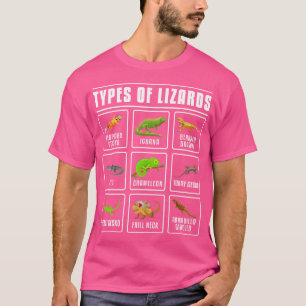 Types Of Lizards Lizard Reptiles T-Shirt