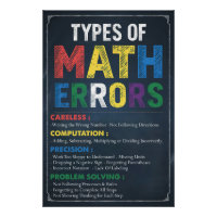 Types of Math Errors Poster - Classroom Decor