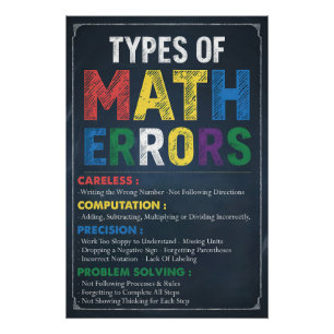 Types of Math Errors Poster - Classroom Decor