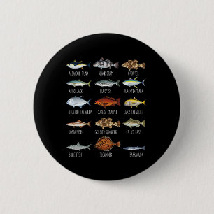 Types Of Saltwater Fish Species Biology Fishing Lo 6 Cm Round Badge