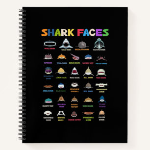 Types Of Shark Faces Notebook