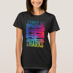 Types of Sharks Marine Biology Sea Creatures Ocean T-Shirt