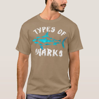 Types of Sharks Marine Biology Tees Educational Oc