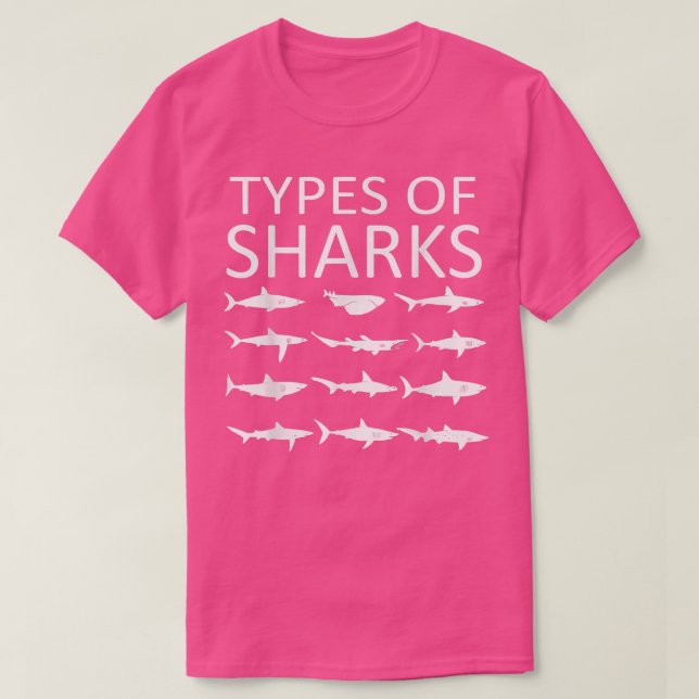 Types Of Sharks T-Shirt (Design Front)