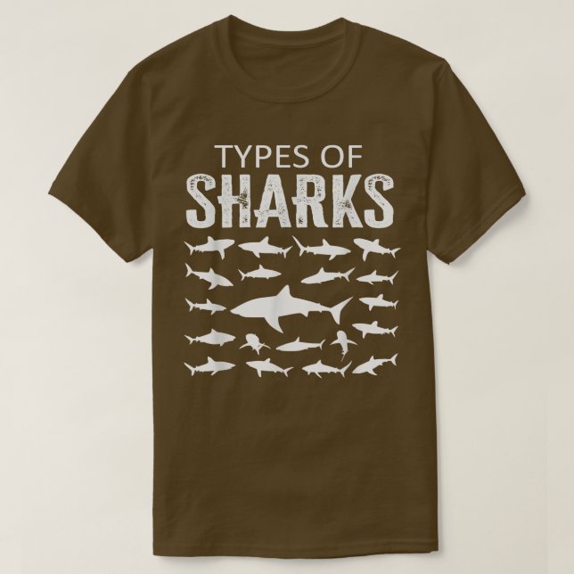 Types Of Sharks T-Shirt (Design Front)