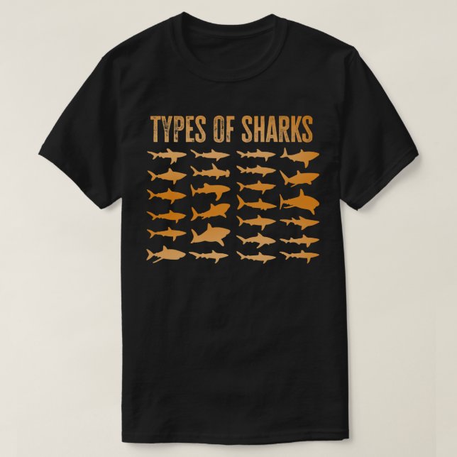 Types Of Sharks T-Shirt (Design Front)