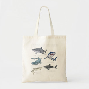 Types of Sharks  Tote Bag