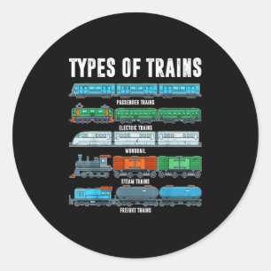 Types Of Trains Shirt Toddler Boy Locomotive Son B Classic Round Sticker