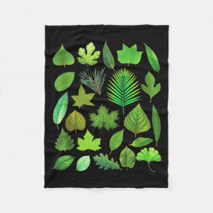 Types Of Tree Leaves Biology Nature Educational Ta Fleece Blanket