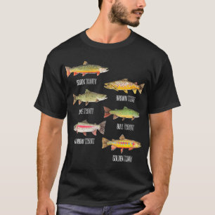 Types of Trout Fish Species Fishing T-Shirt