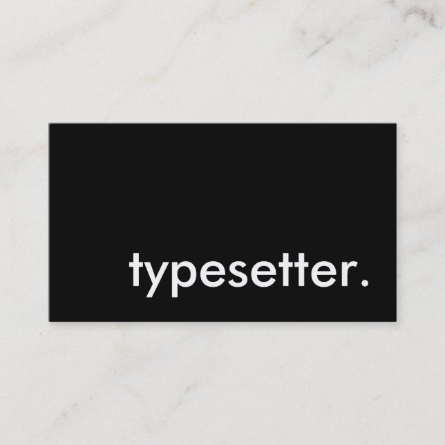 typesetter. business card (Front)
