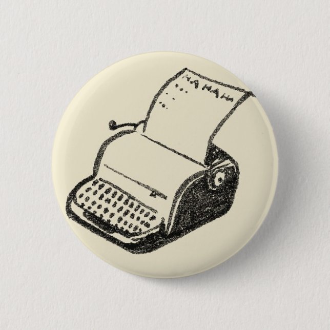 typewriter 6 cm round badge (Front)
